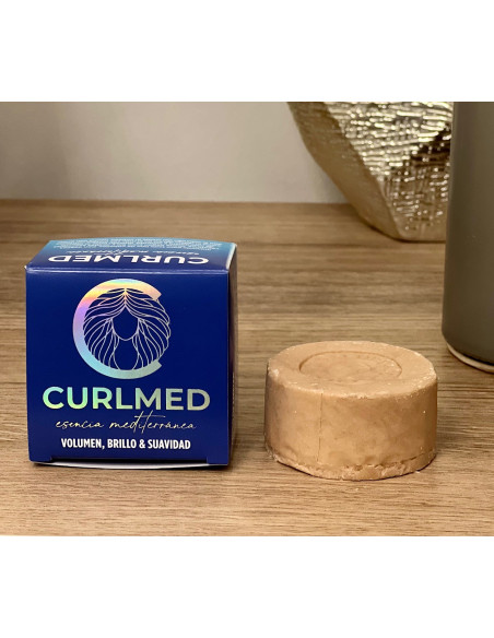 CurlMed Champú Sólido Volumen, Brillo y Suavidad 80g