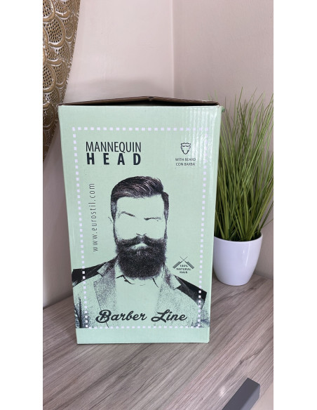 Cabeça maniquí de formação Barber Line 100% cabelo natural
