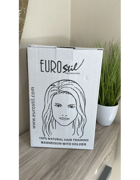 Cabeça de maniquí de mulher com suporte Eurostil 100% cabelo natural