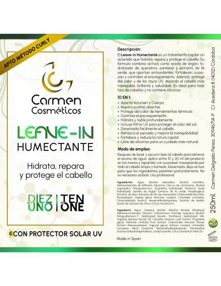 Leave-in Humectante Carmen Cosméticos 250ml