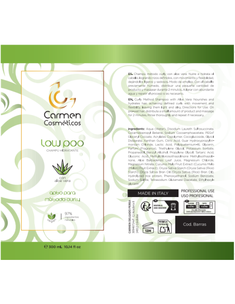 Low Poo Champú Hidratante Vegano de Carmen...