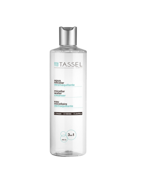 Agua Micelar Desmaquillante 3 en 1 Tassel 400 ml.