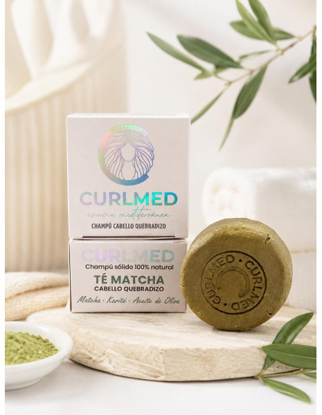 Champú sólido Curlmed 100% natural Té Matcha...